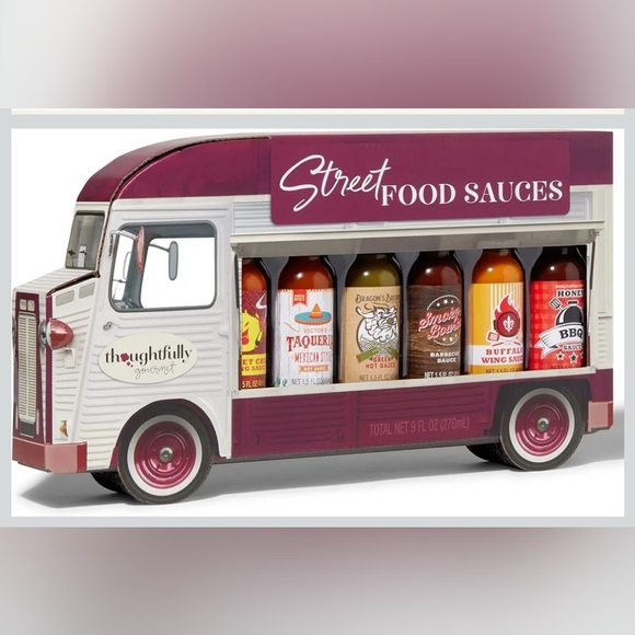 thoughtfully gourmet Other - Street Food Hot Sauce Collection - Red, Yellow, Brown In A Fire Truck Gift Box!